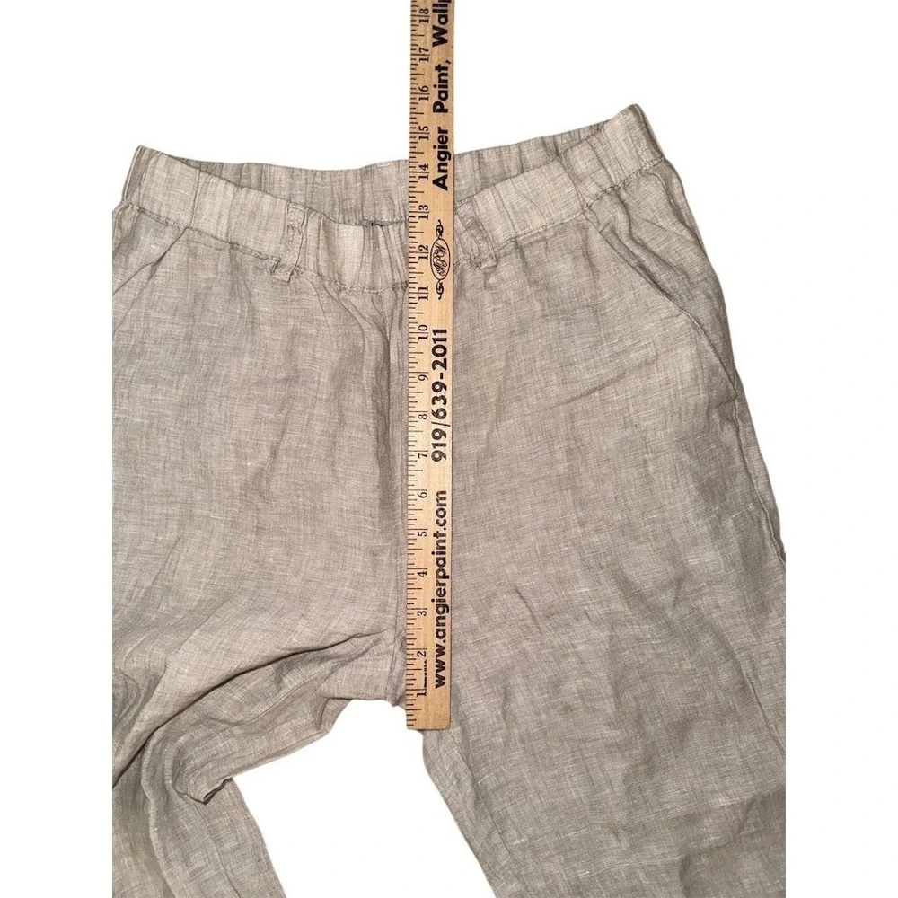 Quince 100% European Linen Pants Womens M Beige Pull-On Elastic Waist Straight